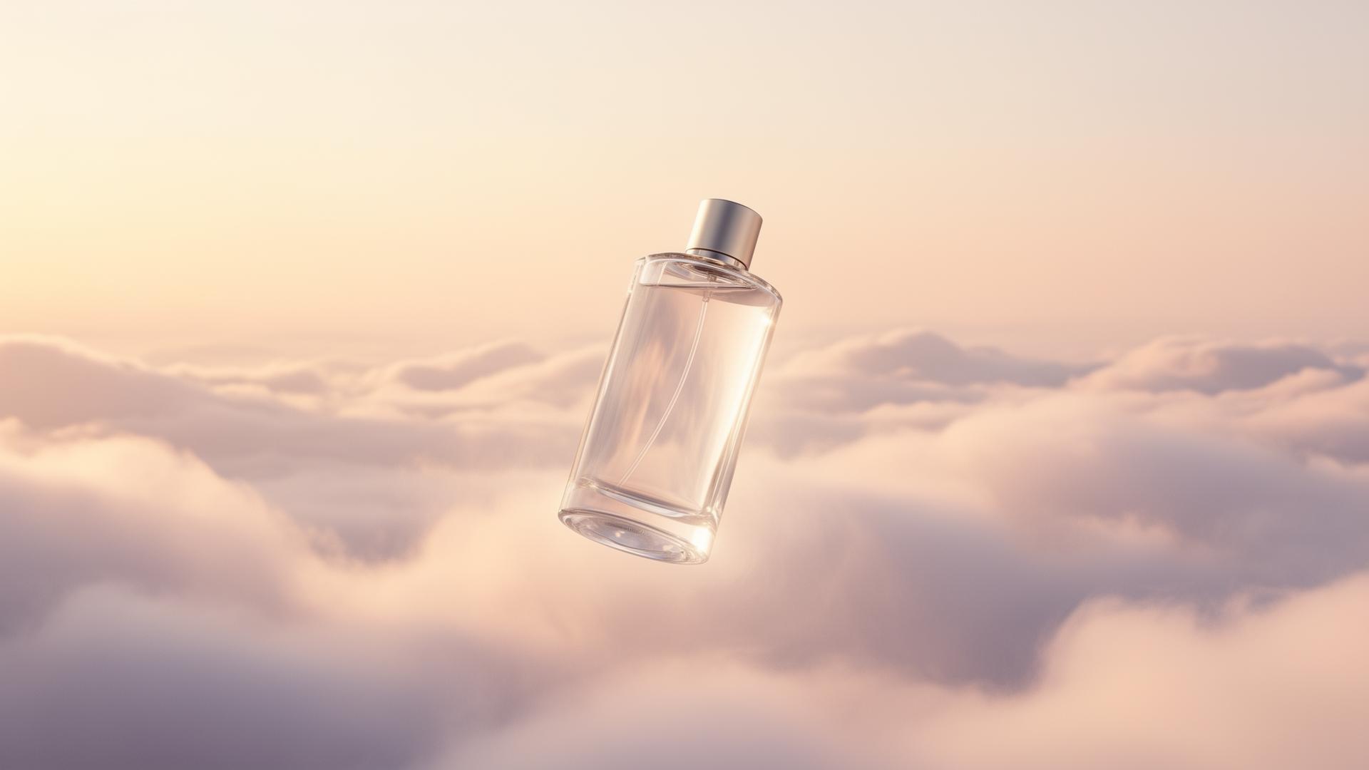 A weightless glass vessel floating above clouds — the ZUESHOP metaphor for thin-air business